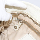 Miu Miu Shoulder Bag Leather White Silver Auth 202884A-20