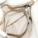 Miu Miu Shoulder Bag Leather White Silver Auth 202884A-21