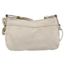 Miu Miu Shoulder Bag Leather White Silver Auth 202884A-2