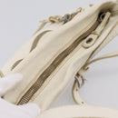 Miu Miu Shoulder Bag Leather White Silver Auth 202884A-6