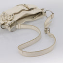 Miu Miu Shoulder Bag Leather White Silver Auth 202884A-7