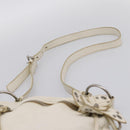 Miu Miu Shoulder Bag Leather White Silver Auth 202884A-8