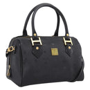 MCM Vicetos Logogram Hand Bag PVC Leather 2way Black Gold Auth 202886A-1