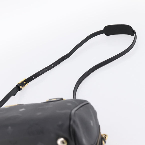 MCM Vicetos Logogram Hand Bag PVC Leather 2way Black Gold Auth 202886A