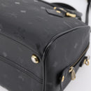 MCM Vicetos Logogram Hand Bag PVC Leather 2way Black Gold Auth 202886A-14