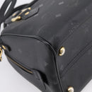 MCM Vicetos Logogram Hand Bag PVC Leather 2way Black Gold Auth 202886A-15