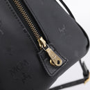 MCM Vicetos Logogram Hand Bag PVC Leather 2way Black Gold Auth 202886A-16