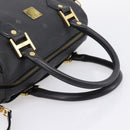 MCM Vicetos Logogram Hand Bag PVC Leather 2way Black Gold Auth 202886A-7