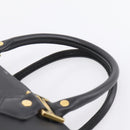 MCM Vicetos Logogram Hand Bag PVC Leather 2way Black Gold Auth 202886A-8