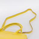 Salvatore Ferragamo Gancini Hand Bag Leather 2way Yellow Gold Auth 202887-10