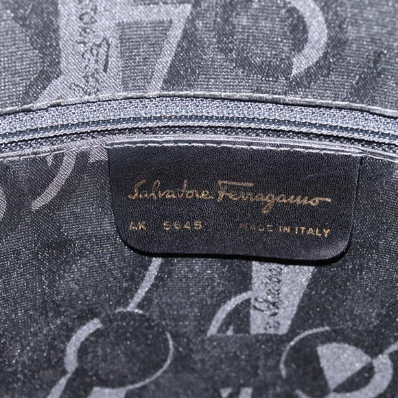 Salvatore Ferragamo Gancini Hand Bag Leather 2way Yellow Gold Auth 202887