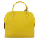 Salvatore Ferragamo Gancini Hand Bag Leather 2way Yellow Gold Auth 202887-3
