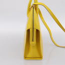 Salvatore Ferragamo Gancini Hand Bag Leather 2way Yellow Gold Auth 202887-4