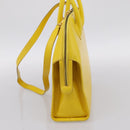 Salvatore Ferragamo Gancini Hand Bag Leather 2way Yellow Gold Auth 202887-5