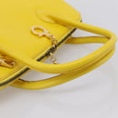 Salvatore Ferragamo Gancini Hand Bag Leather 2way Yellow Gold Auth 202887-7