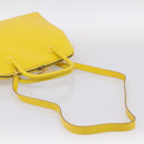 Salvatore Ferragamo Gancini Hand Bag Leather 2way Yellow Gold Auth 202887-9