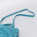 PRADA Matelasse Hand Bag Nylon 2way Turquoise Blue Silver Auth 202888V-15