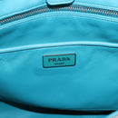 PRADA Matelasse Hand Bag Nylon 2way Turquoise Blue Silver Auth 202888V-21