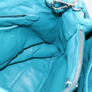 PRADA Matelasse Hand Bag Nylon 2way Turquoise Blue Silver Auth 202888V-22