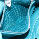 PRADA Matelasse Hand Bag Nylon 2way Turquoise Blue Silver Auth 202888V-27