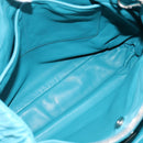PRADA Matelasse Hand Bag Nylon 2way Turquoise Blue Silver Auth 202888V-28