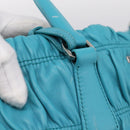 PRADA Matelasse Hand Bag Nylon 2way Turquoise Blue Silver Auth 202888V-10