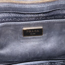 PRADA Gathered Hand Bag Nylon 2way Black Gold Auth 202889A-20