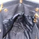 PRADA Gathered Hand Bag Nylon 2way Black Gold Auth 202889A-22