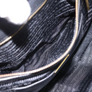 PRADA Gathered Hand Bag Nylon 2way Black Gold Auth 202889A-24