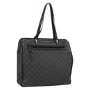 GUCCI GG Canvas Tote Bag Black Gold 92731 Auth 202890A-1
