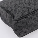 GUCCI GG Canvas Tote Bag Black Gold 92731 Auth 202890A-14