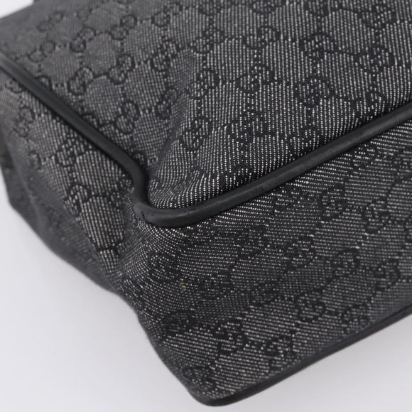 GUCCI GG Canvas Tote Bag Black Gold 92731 Auth 202890A