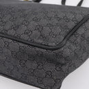 GUCCI GG Canvas Tote Bag Black Gold 92731 Auth 202890A-15