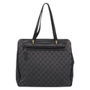 GUCCI GG Canvas Tote Bag Black Gold 92731 Auth 202890A-13