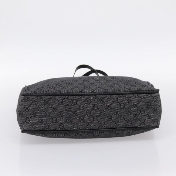 GUCCI GG Canvas Tote Bag Black Gold 92731 Auth 202890A