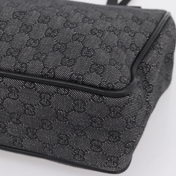 GUCCI GG Canvas Tote Bag Black Gold 92731 Auth 202890A