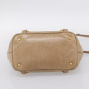 Miu Miu Hand Bag Vitellolux 2way Beige Gold Auth 202892V-11
