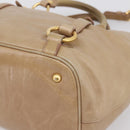 Miu Miu Hand Bag Vitellolux 2way Beige Gold Auth 202892V-12