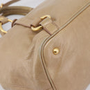 Miu Miu Hand Bag Vitellolux 2way Beige Gold Auth 202892V-13