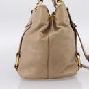 Miu Miu Hand Bag Vitellolux 2way Beige Gold Auth 202892V-4