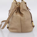 Miu Miu Hand Bag Vitellolux 2way Beige Gold Auth 202892V-5