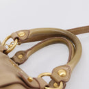 Miu Miu Hand Bag Vitellolux 2way Beige Gold Auth 202892V-8