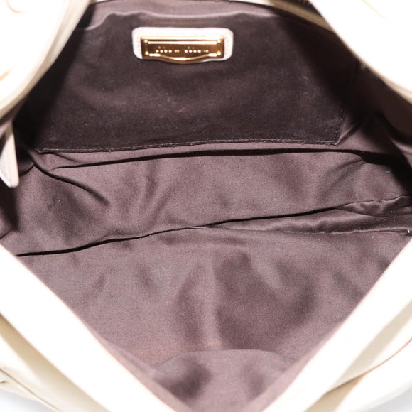 Miu Miu Matelasse Hand Bag Leather 2way Ivory Gold Auth 202893A