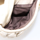 Miu Miu Matelasse Hand Bag Leather 2way Ivory Gold Auth 202893A-21