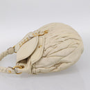 Miu Miu Matelasse Hand Bag Leather 2way Ivory Gold Auth 202893A-4