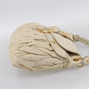 Miu Miu Matelasse Hand Bag Leather 2way Ivory Gold Auth 202893A-5
