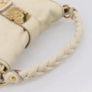 Miu Miu Matelasse Hand Bag Leather 2way Ivory Gold Auth 202893A-7