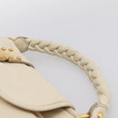 Miu Miu Matelasse Hand Bag Leather 2way Ivory Gold Auth 202893A-8