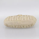 Miu Miu Matelasse Hand Bag Leather 2way Ivory Gold Auth 202893A-9