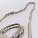 PRADA Gathered Hand Bag Leather 2way Ivory Silver Auth 202895A-12